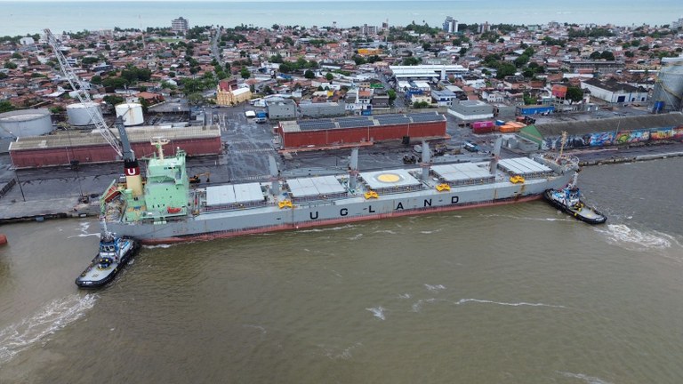 Porto de Cabedelo alcançou um novo patamar operacional com a atracação do navio Fermita (Foto: Divulgação)